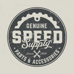 Fototapeta premium Genuine Speed Supply, Parts & Accessories - Fresh Retro Design. Good For Poster, Wallpaper, T-Shirt, Gift.
