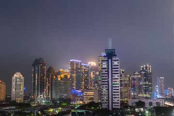 Fototapeta na wymiar Cityscape of Jakarta city at night.
