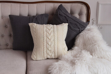 Soft comfortable stylish beautiful knitted pillows