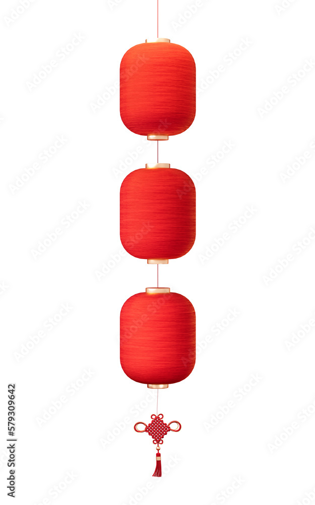 Poster chinese ancient lantern with retro style, 3d rendering.