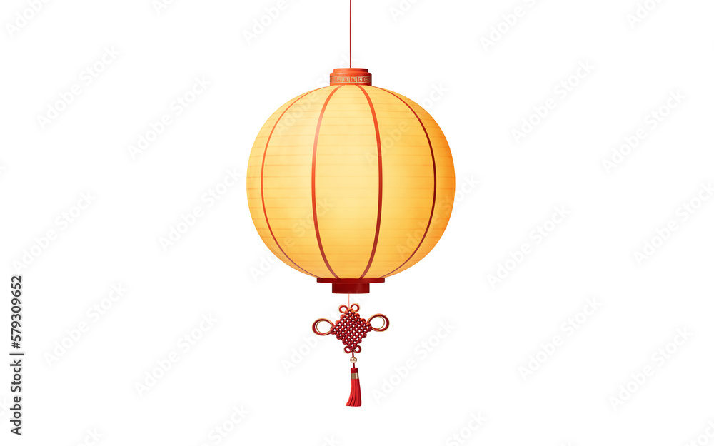 Poster chinese ancient lantern with retro style, 3d rendering.