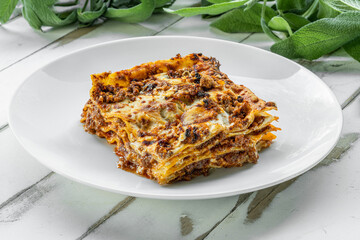 Lasagna with meat sauce