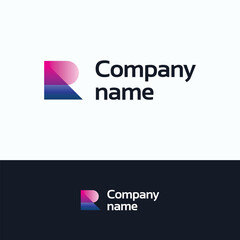 Сompany logo. R A monogram logo template. Overlay minimalistic sign.