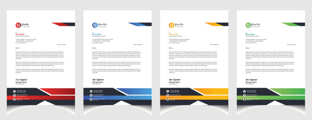 Corporate business colourful letterhead template with a4 size stationary item modern letterhead.