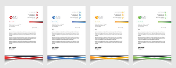 Corporate business colourful letterhead template with a4 size stationary item modern letterhead.