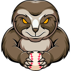 sloth animal character mascot sport team badge