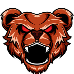 bear animal character mascot sport team badge