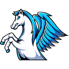 pegasus animal character mascot sport team badge