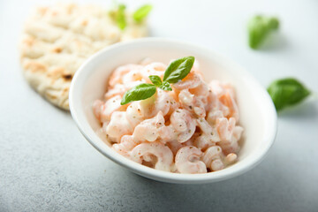 Traditional Scandinavian shrimp salad