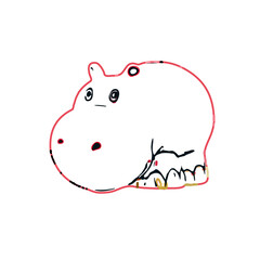 Color sketches of children's toys to learn coloring with trnsparent background