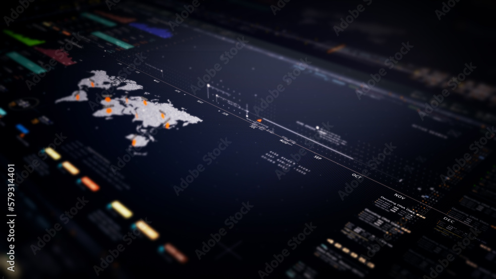 Poster Business stock market, trading, info graphic with animated graphs, charts and data numbers insight analysis to be shown on monitor display screen for business meeting mock up theme