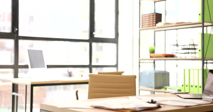 Businesswoman manager examining documents and throwing them away 4k movie