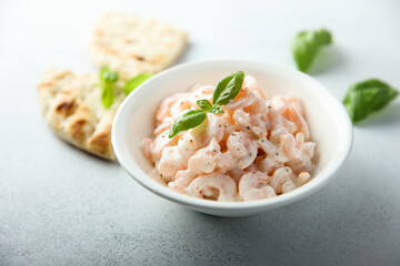 Traditional Scandinavian shrimp salad