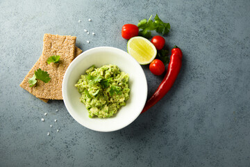 Healthy mashed avocado with lime juice