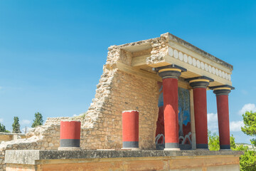 Palace of Knossos, colorful and ancient greek palace, Crete