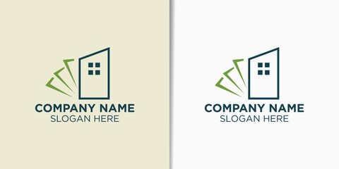 buying and selling houses logo design vector, building logo template