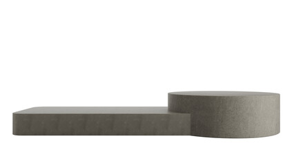 Concrete Podium Product Display Stand On Transparent Background Minimal Showcase. 3D Render Illustration	