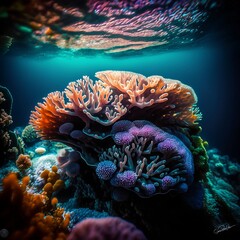 Obraz premium Underwater Exotic and Vibrant Coral Reef