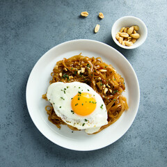 Stir fry noodles with fried egg