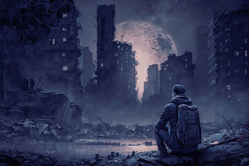 Dystopian and Apocalyptic World Surviving Dark Ominous Post-Apocalyptic | AI Generated
