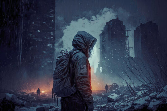 Dystopian and Apocalyptic World Surviving Dark Ominous Post-Apocalyptic | AI Generated
