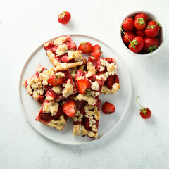 Homemade strawberry pie with streusel