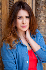 Fototapeta premium Portrait of beautiful woman outdoor