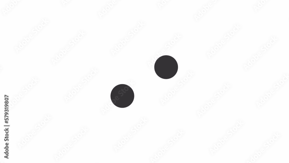 Fototapete animated two dots spinning loader. rotation. simple black and white loading icon. 4k video footage w