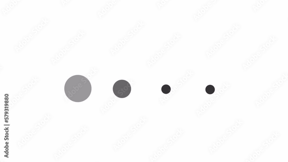 Fototapete animated 4 dots blinking loader. ellipsis. simple black and white loading icon. 4k video footage wit