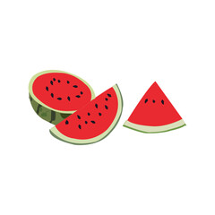 Parts of a beautiful watermelon vector art work