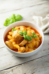 Homemade chicken curry with pineapple