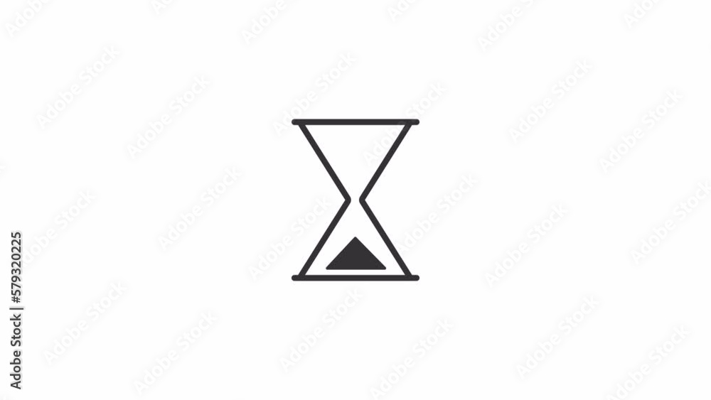 Aufkleber animated sand timer loader. sandglass watch. simple black and white loading icon. 4k video footage w