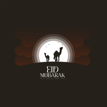 camel logo for pray ied mubarak vector image.arabic background.ilustration