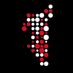 Bahrain Silhouette Pixelated pattern map illustration