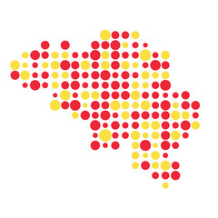 Belgium Silhouette Pixelated pattern map illustration