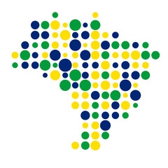 Brazil Silhouette Pixelated pattern map illustration