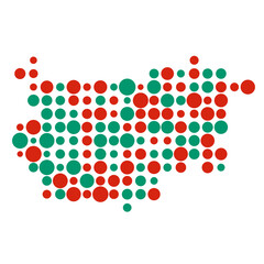 Bulgaria Silhouette Pixelated pattern map illustration