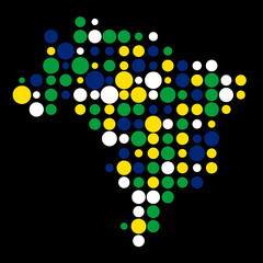Brazil Silhouette Pixelated pattern map illustration