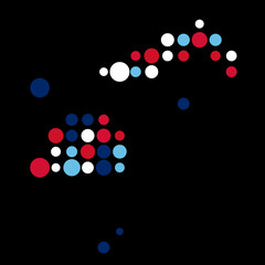 Fiji Silhouette Pixelated pattern map illustration