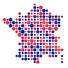 France Silhouette Pixelated pattern map illustration