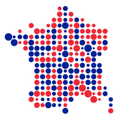 France Silhouette Pixelated pattern map illustration