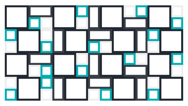 A collection of large and small squares with rectangles arranged to form a unique background. 
