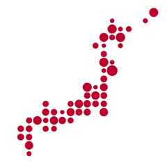Japan Silhouette Pixelated pattern map illustration