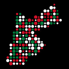 Jordan Silhouette Pixelated pattern map illustration