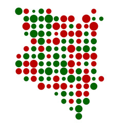 Kenya Silhouette Pixelated pattern map illustration