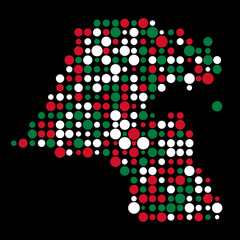 Kuwait Silhouette Pixelated pattern map illustration