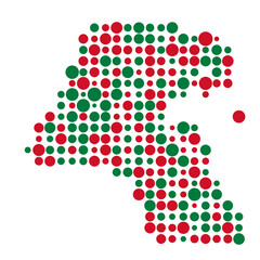 Kuwait Silhouette Pixelated pattern map illustration