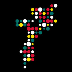Mozambique Silhouette Pixelated pattern map illustration