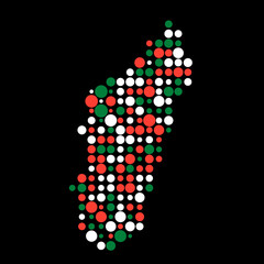 Madagascar Silhouette Pixelated pattern map illustration