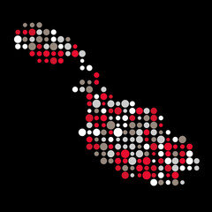 Malta Silhouette Pixelated pattern map illustration